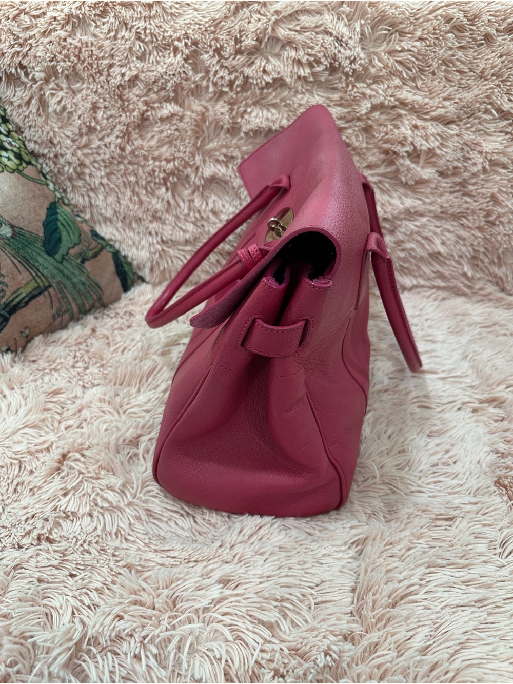Mulberry Fuchsia Leather Satchel with Turn-Lock Closure - Picture 5 of 12